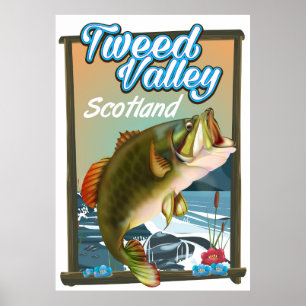 Póster Poster Pesquero de Tweed Valley Scotland