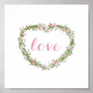 Póster Poster/Picture - Floral Heart Love