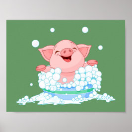 Póster Poster Piggy Bath (verde)