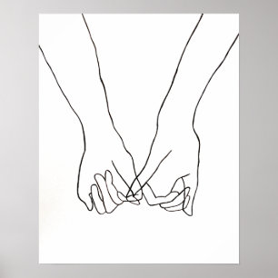 Póster Poster Pinky Promise Line Art 16x20