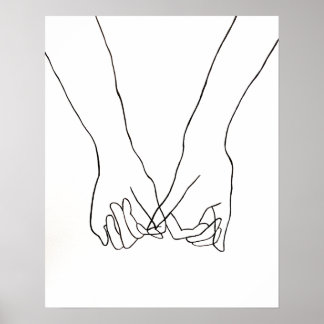 Póster Poster Pinky Promise Line Art 16x20