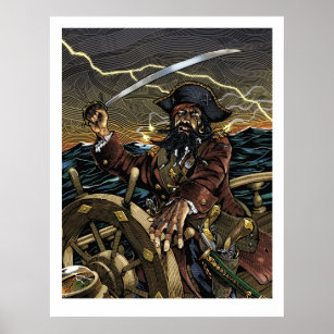 Póster Poster pirata de barba negra
