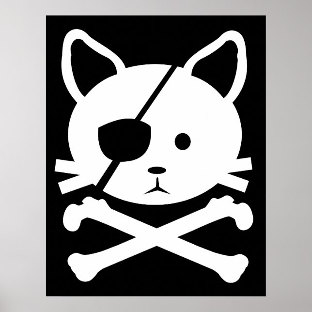 Póster Poster pirata de gato (Frente)