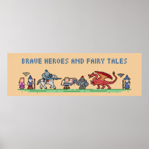 Póster Poster Pixel Fairy Tales 36'' x 12''