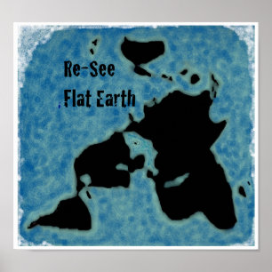 Póster Poster plano del mapa de la tierra