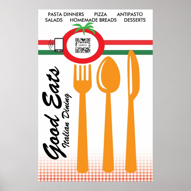 Póster Poster Plantilla Casual Dining Italiano (Frente)