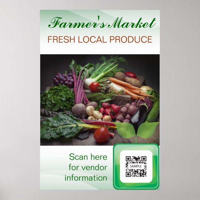 Póster Poster Plantilla Productos frescos (Frente)
