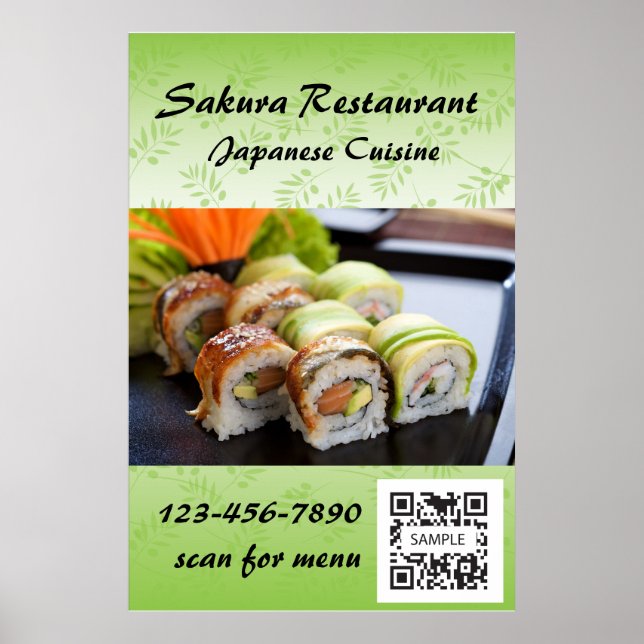 Póster Poster Plantilla Sushi (Frente)