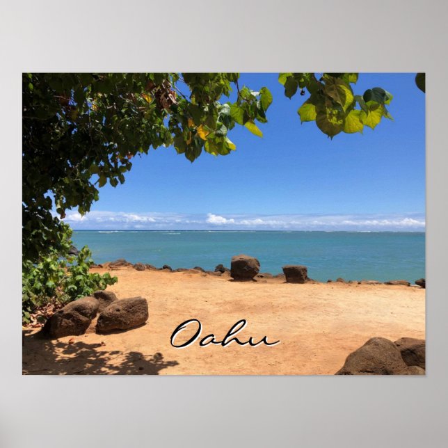 Póster Poster - Playa de Oahu (Frente)