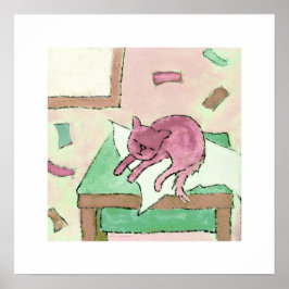 Póster poster poes op tafel
