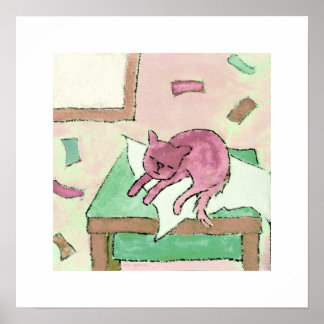 Póster poster poes op tafel