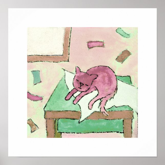 Póster poster poes op tafel (Frente)