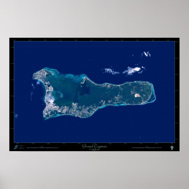 Póster Poster por satélite de Gran Caimán (Frente)