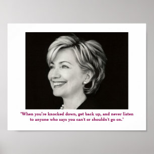 Póster Poster positivo de la cita de Hillary Clinton