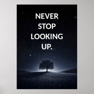 Póster Poster positivo motivacional de árbol de fantasía
