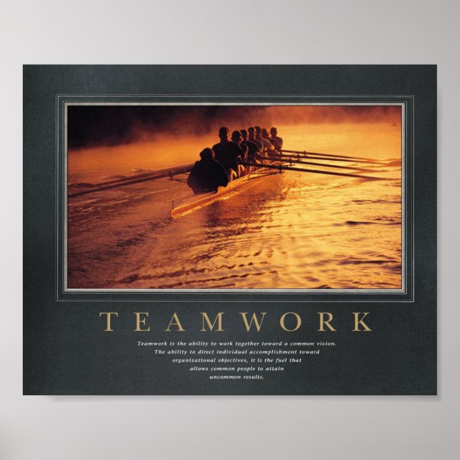 Póster Poster potente del trabajo en equipo (Frente)