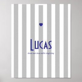 Póster Poster prénom riviera gris