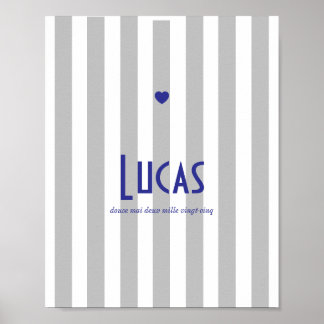 Póster Poster prénom riviera gris