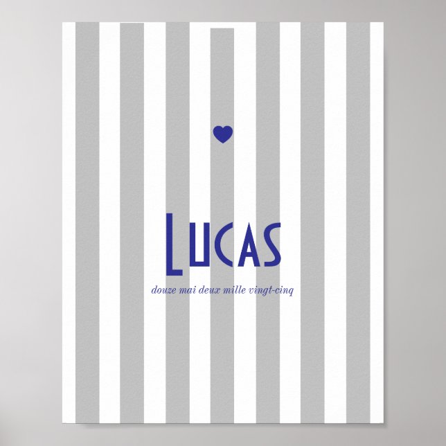 Póster Poster prénom riviera gris (Frente)