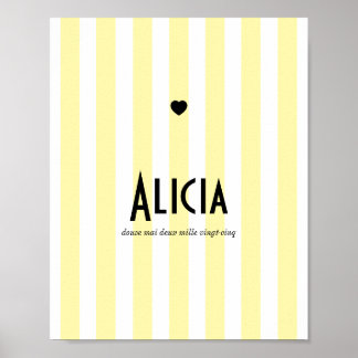 Póster POster prénom riviera jaune