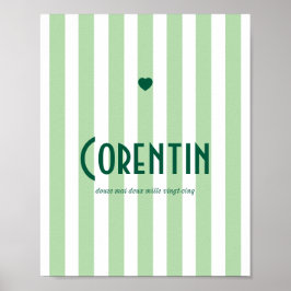 Póster Poster prénom riviera vert