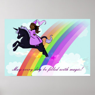 Póster Poster Princesa y Unicornio