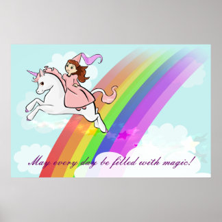 Póster Poster Princesa y Unicornio