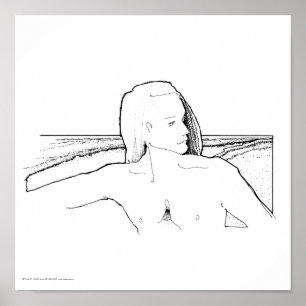 Póster Poster/Print: "Long Hair Man/Landscape"