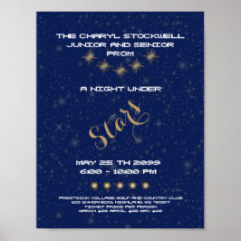 Póster POSTER Prom Senior Junior, Night Stars, blue, Star