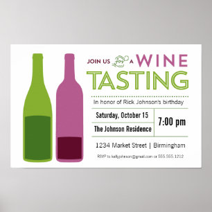 Póster Poster promocional de degustación de vinos