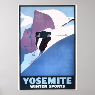 Póster Poster promocional de esquí de los deportes de
