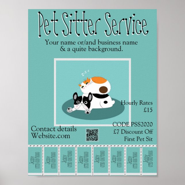 Póster Poster promocional Mascota Servicio de sitio Diseñ (Frente)