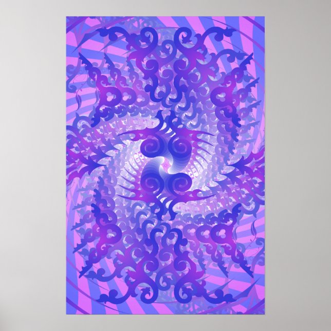 Póster Poster: Psicodelic Purple Spiral: Vector Art (Frente)