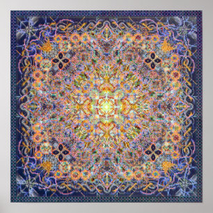 Póster Poster psicodélico de la matriz de Psidereal