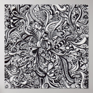 Póster poster psicodélico de la precipitación