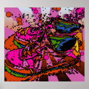 Póster Poster psicodélico de la zapatilla de deporte