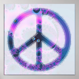 Póster poster psicodélico del signo de la paz