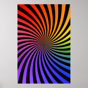 Póster Poster psicodélico: espiral arcoiris