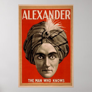 Póster Poster psíquico del mago de Alexander del vintage
