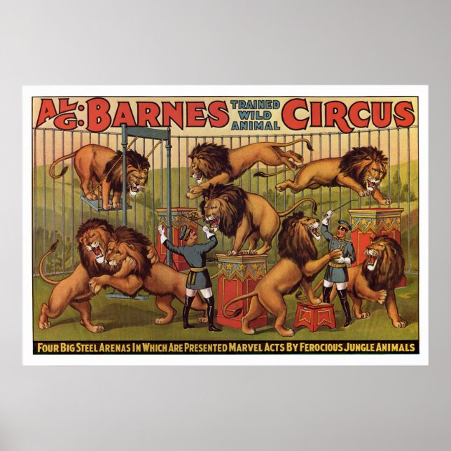 Póster Poster publicitario de Barnes Circus de los años 2 (Frente)