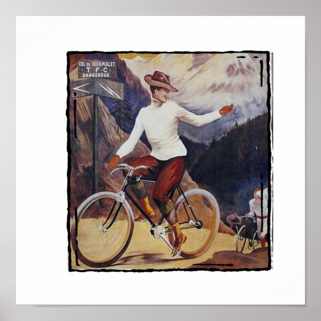 Póster Poster publicitario de ciclismo de época (Frente)