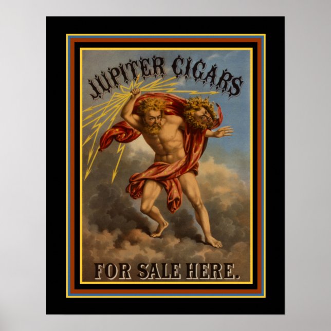 Póster Poster publicitario vintage Júpiter Cigars ca 1868 (Frente)