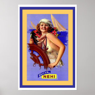 Póster Poster publicitario vintage para Nehi Soft Bebe