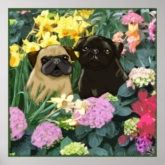 Póster Poster Pugs de primavera