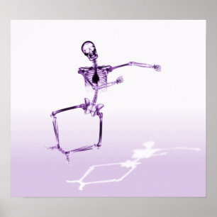 PÓSTER POSTER - PURPLE DE LEAP DE ALEGRÍA DE ESQUELETON D