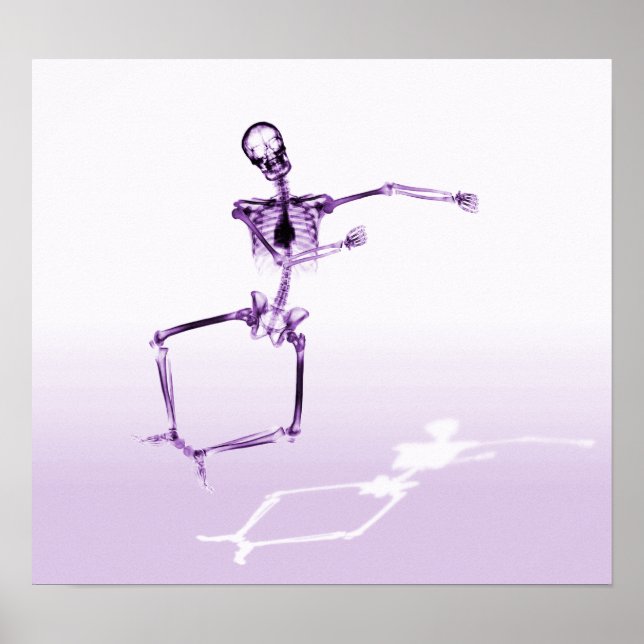PÓSTER POSTER - PURPLE DE LEAP DE ALEGRÍA DE ESQUELETON D (Frente)
