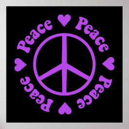 Póster Poster Purple Peace & Love