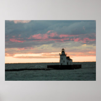 Póster Poster Purple Sunset & Lighthouse (Cleveland, OH)