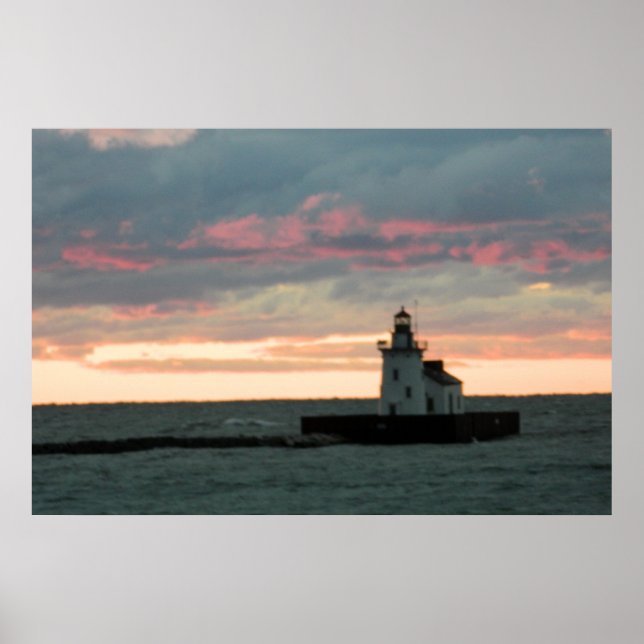 Póster Poster Purple Sunset & Lighthouse (Cleveland, OH) (Frente)