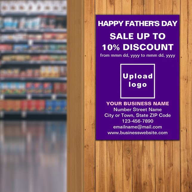 Póster Poster púrpura en la venta de negocios en el Día d (Subido por el creador)